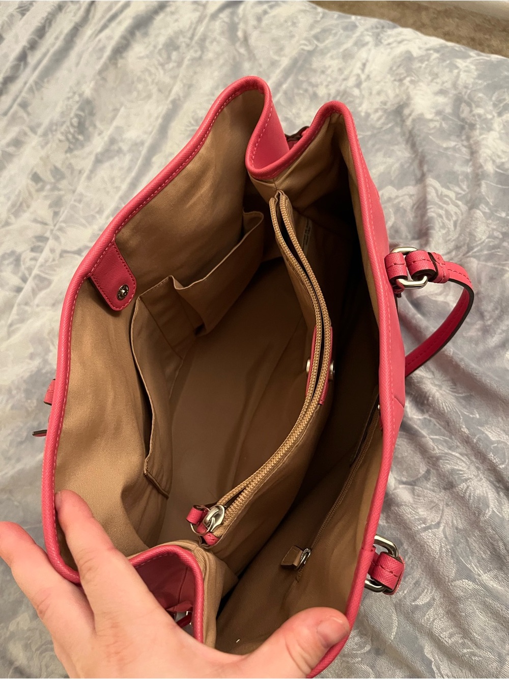 Coach Raspberry Pink Leather Shoulder Tote - Picture 3 of 3